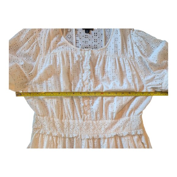 J. Crew | Button Front Mini Eyelet Dress | Ivory | Women’s Size 14 - Picture 11 of 14